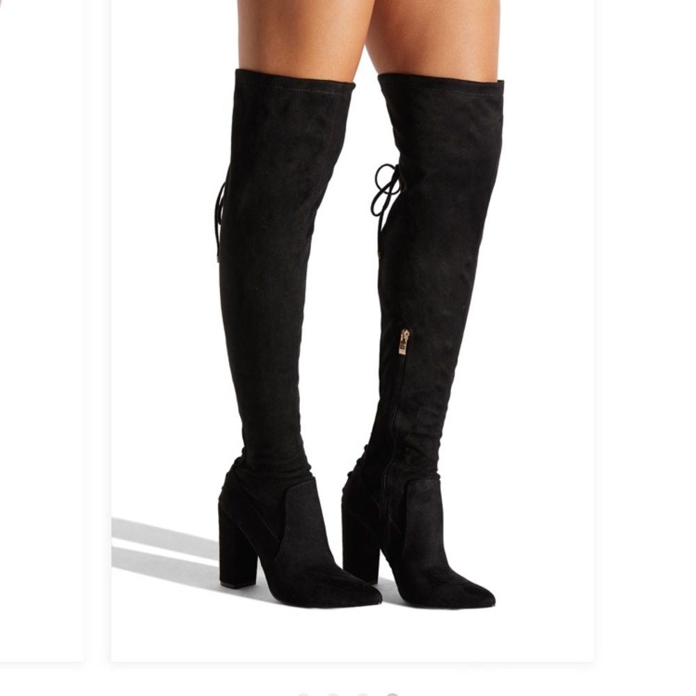 Over the knee black boots
